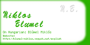 miklos blumel business card