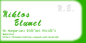 miklos blumel business card